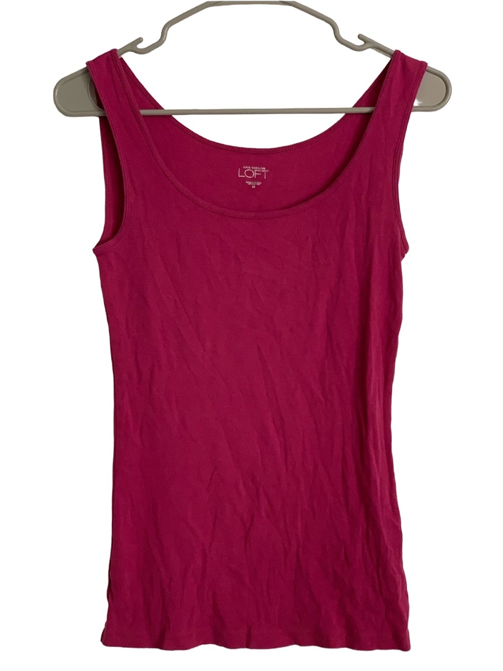 LOFT Women’s Dark Pink Sleeveless Tank Cotton Tee Shirt